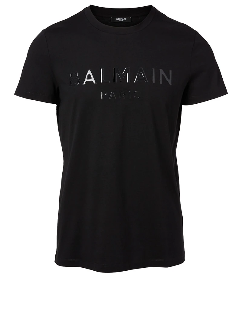 Cotton T-Shirt With Resin Logo