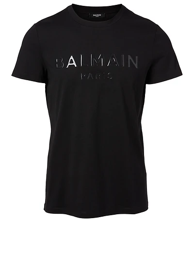 Cotton T-Shirt With Resin Logo