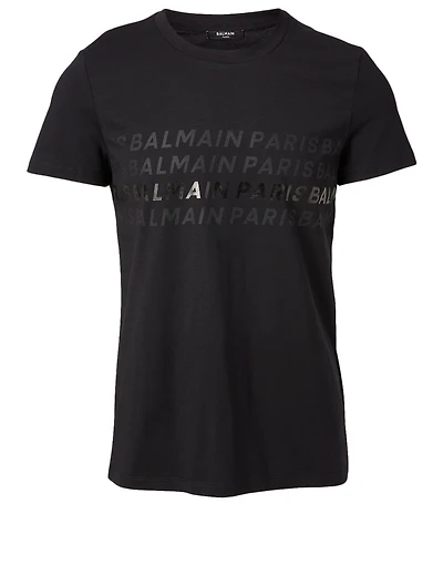 Cotton T-Shirt With Foil Logo
