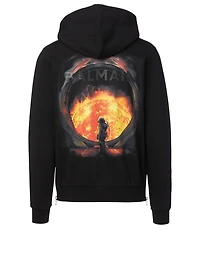 Cotton Zip Hoodie With Foil Logo