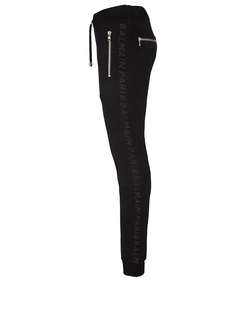 Cotton Sweat Pants With Foil Logo