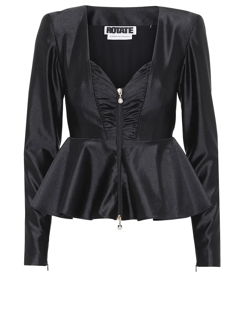 Annie Satin Long-Sleeve Top