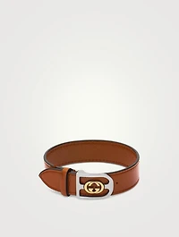 Leather Bracelet With Double G