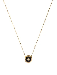 Le Marché Des Merveilles 18K Gold Feline Necklace With Onyx And Diamonds