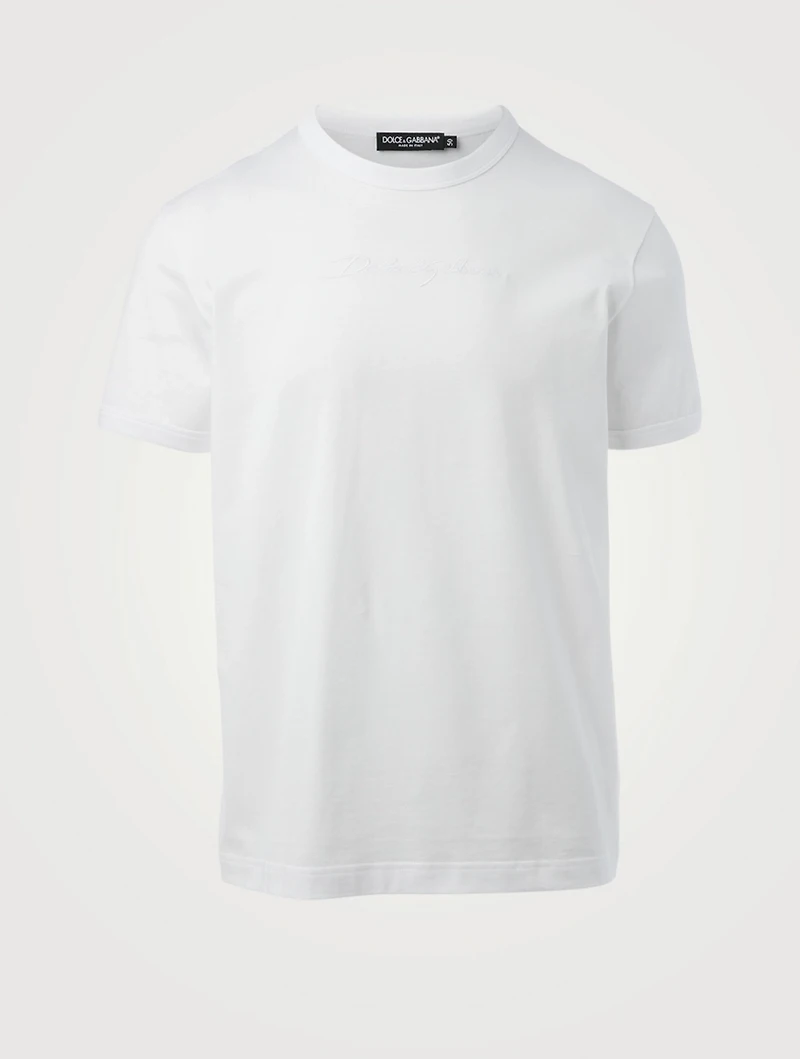 Cotton T-Shirt With Logo Embroidery