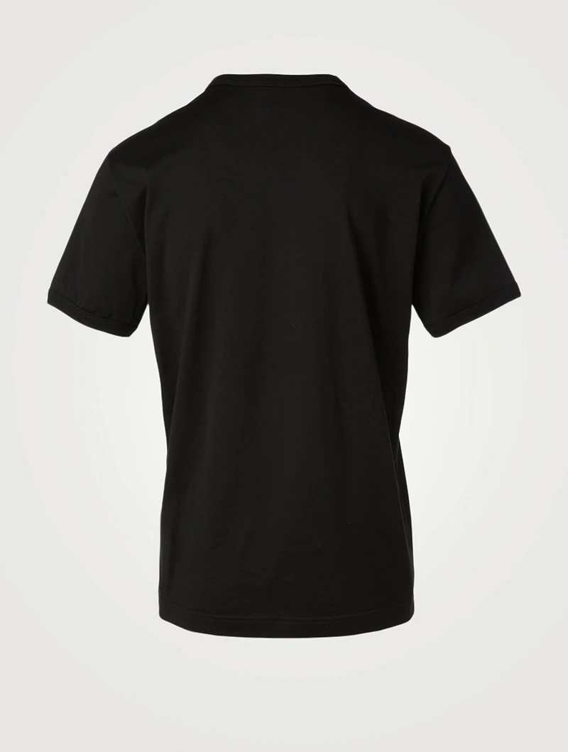 V-Neck T-Shirt With Bee Crown Embroidery