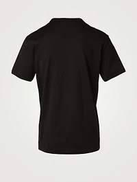 V-Neck T-Shirt With Bee Crown Embroidery