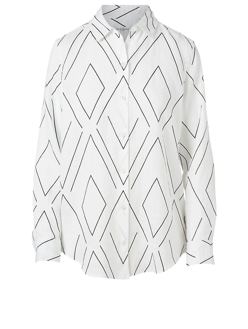 Essential Linen Shirt Geometric Print