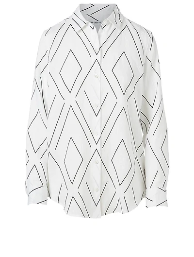 Essential Linen Shirt Geometric Print