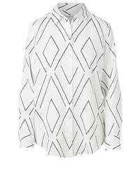 Essential Linen Shirt Geometric Print