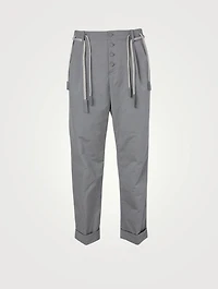 Folded Straight-Leg Pants