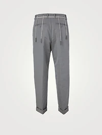 Folded Straight-Leg Pants