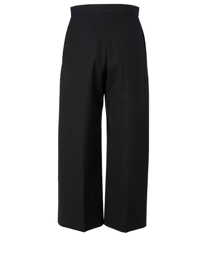 Cotton Wide-Leg Crop Pants