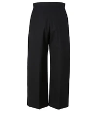 Cotton Wide-Leg Crop Pants
