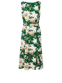 Sleeveless Midi Dress Floral Print