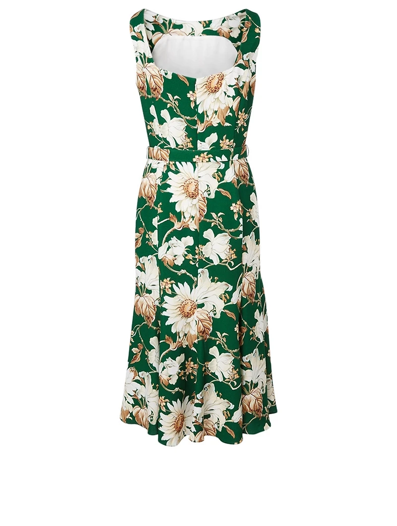 Sleeveless Midi Dress Floral Print