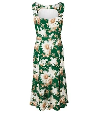 Sleeveless Midi Dress Floral Print