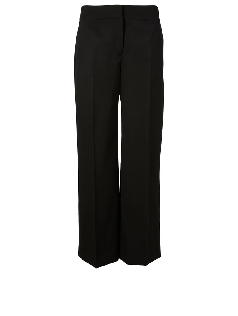 Wool Stretch Wide-Leg Pants