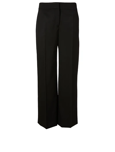 Wool Stretch Wide-Leg Pants