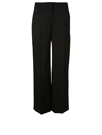 Wool Stretch Wide-Leg Pants