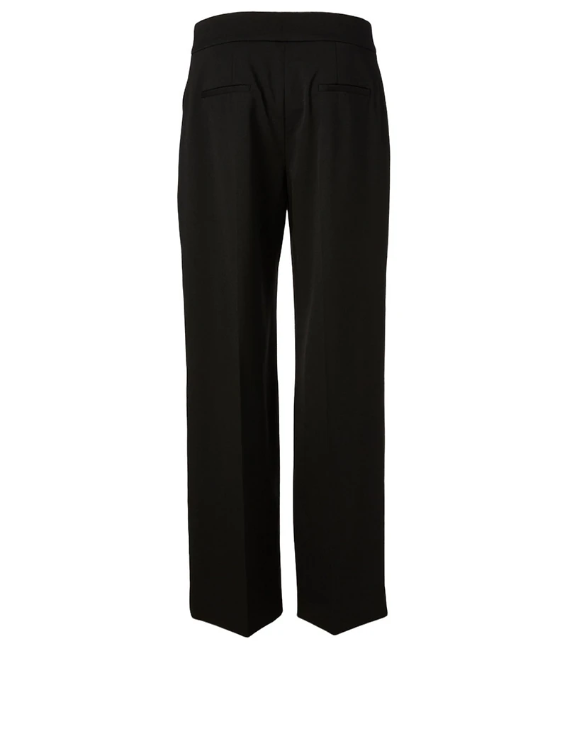 Wool Stretch Wide-Leg Pants
