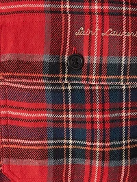 Embroidered Shirt Tartan Flannel