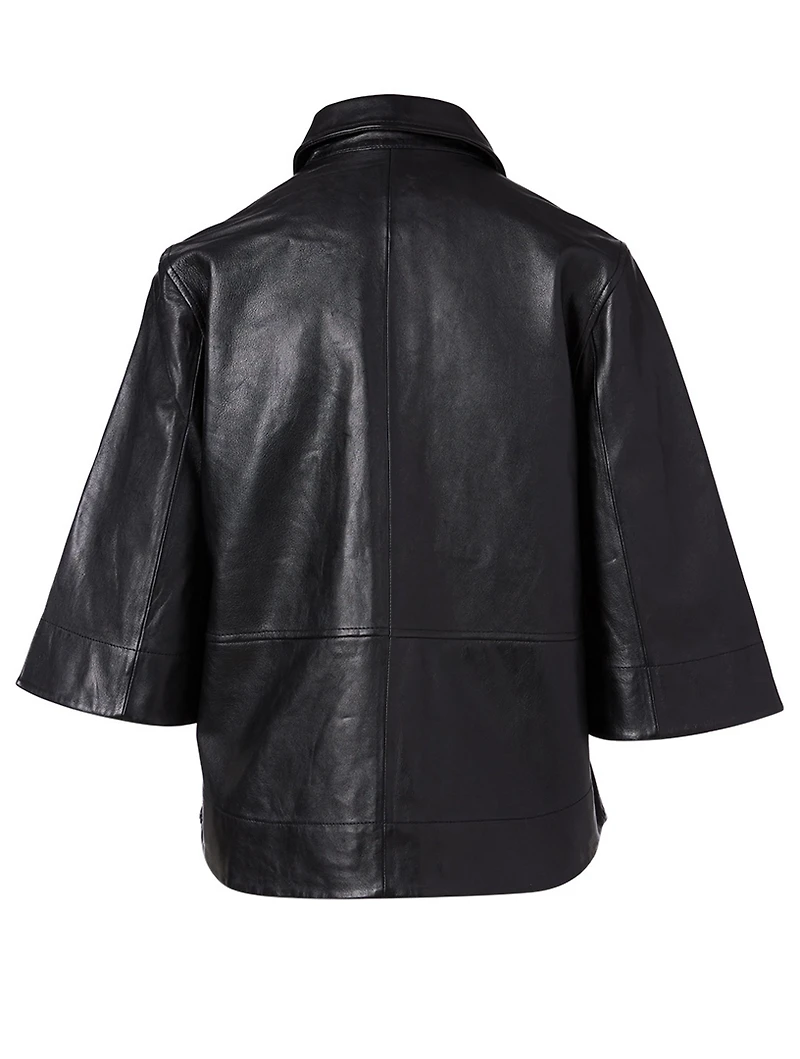 Leather Buttoned Blouse