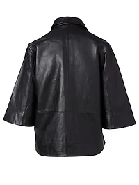 Leather Buttoned Blouse