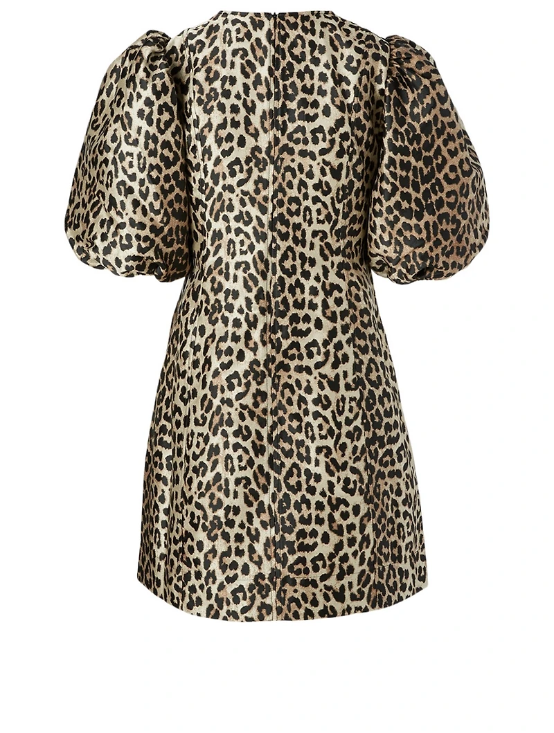 Jacquard Mini Dress Leopard Print