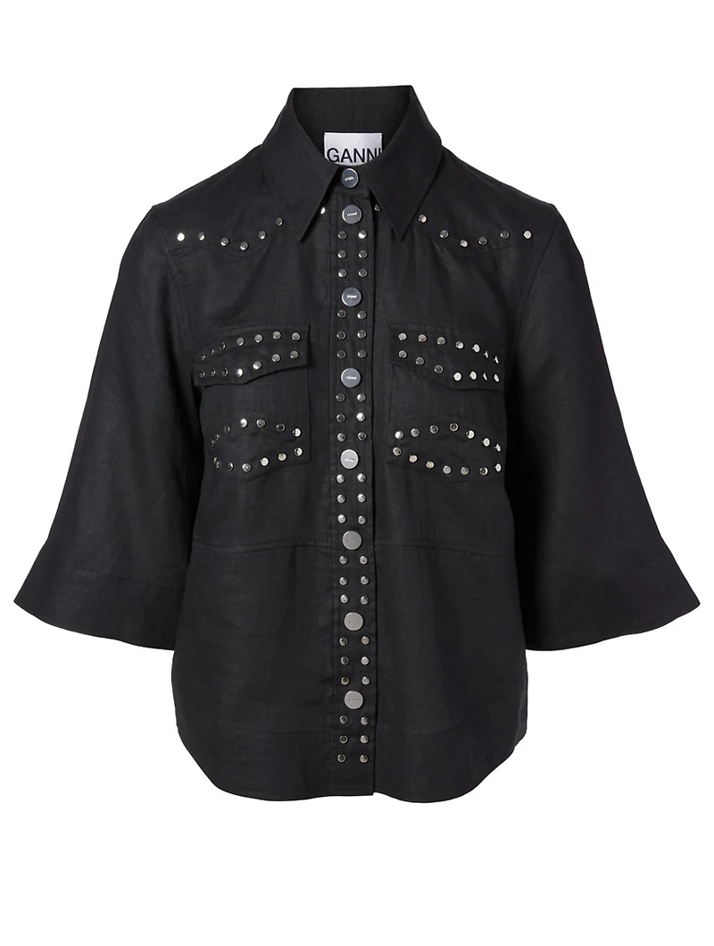 Linen Buttoned Blouse