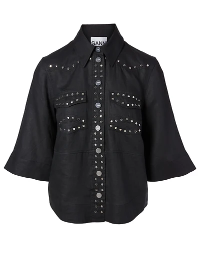 Linen Buttoned Blouse