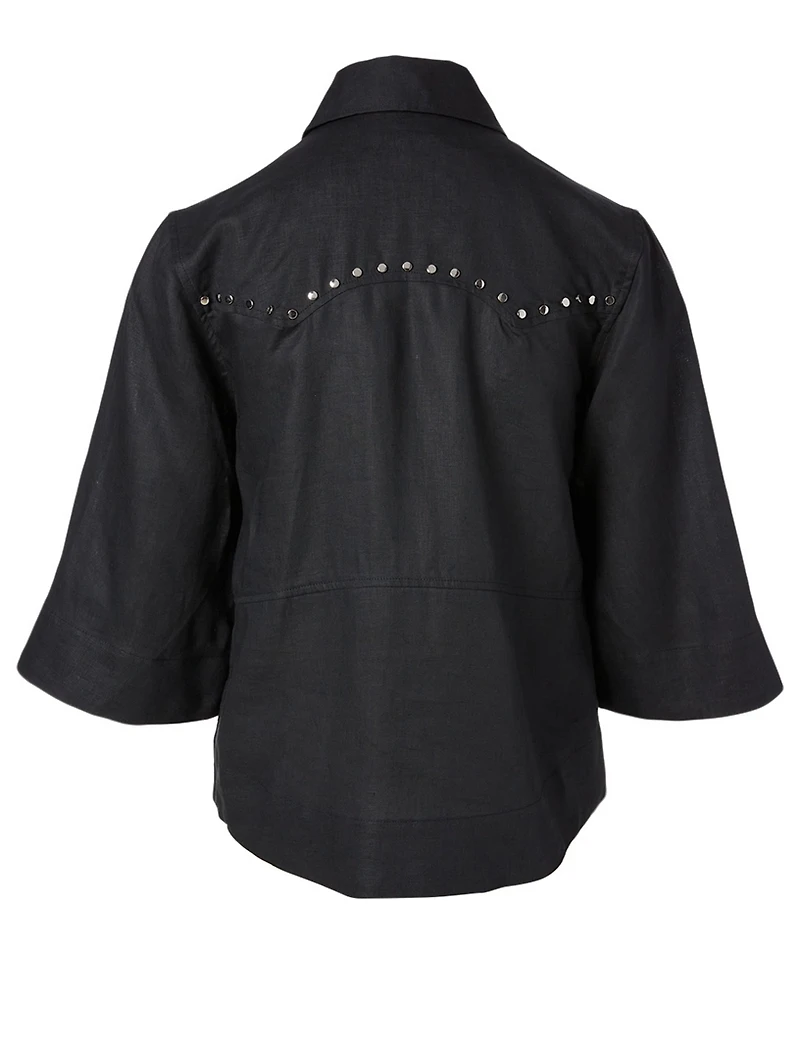 Linen Buttoned Blouse