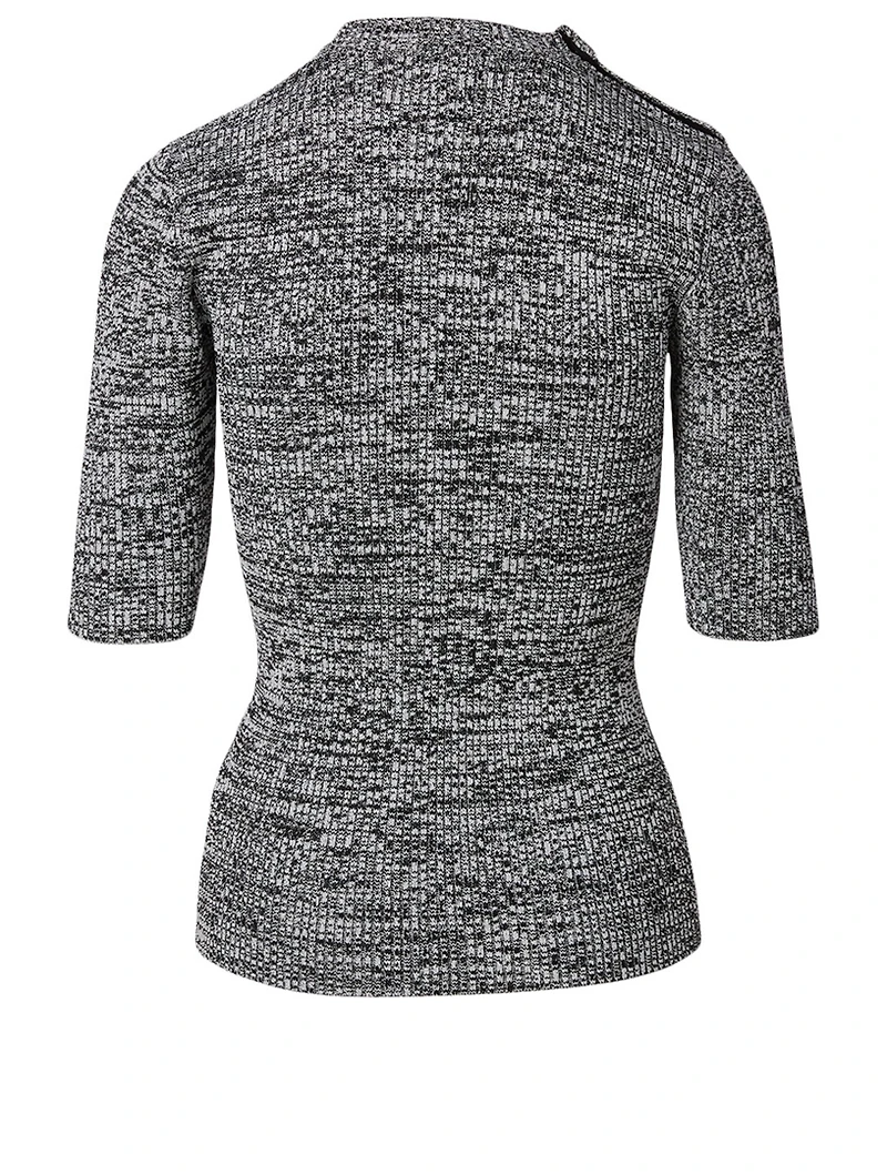 Melange Knit Embellished Top
