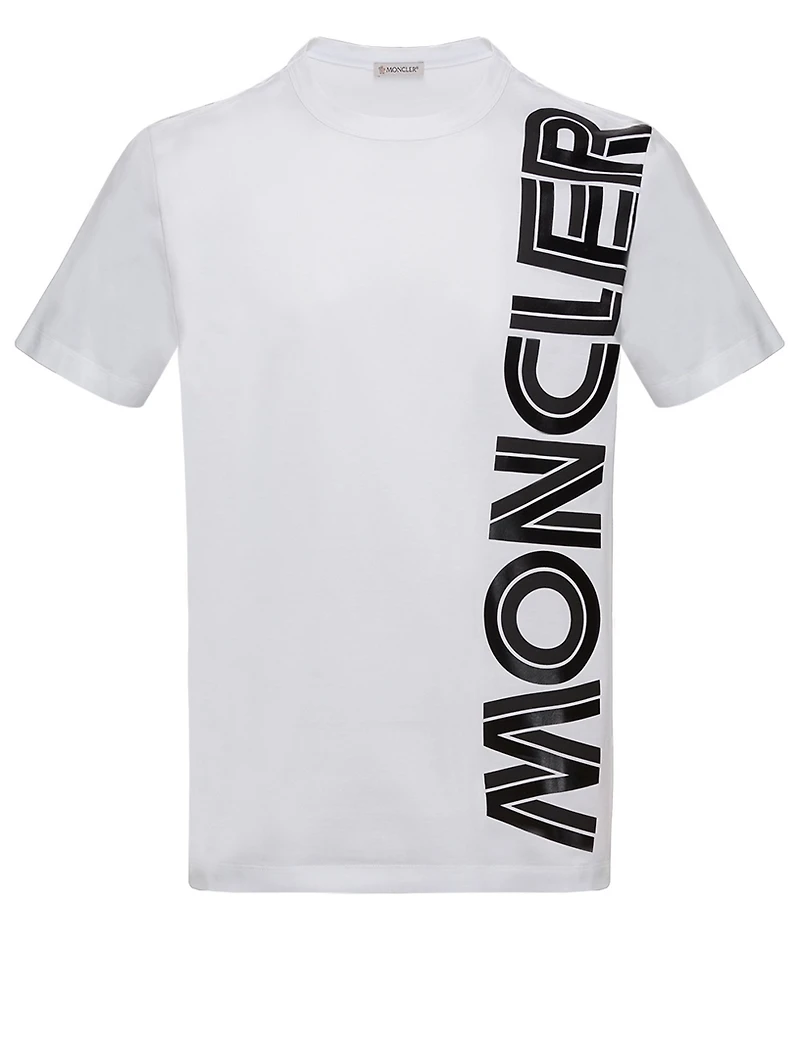 Cotton T-Shirt With Vertical Logo