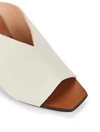 Laterza Leather Heeled Mule Sandals