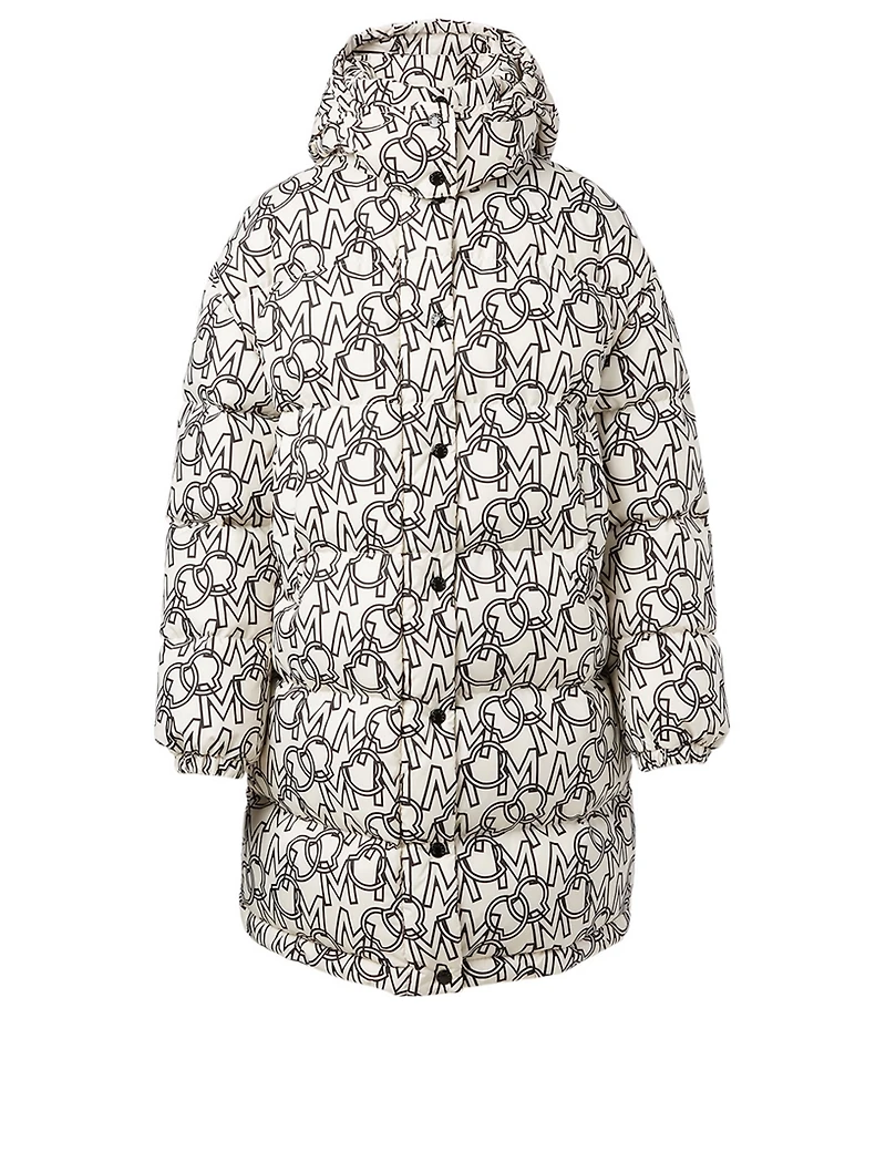 Gaou Long Down Coat Logo Print