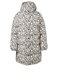 Gaou Long Down Coat Logo Print
