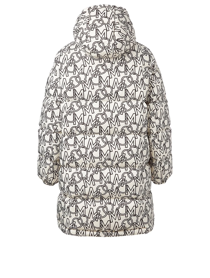 Gaou Long Down Coat Logo Print