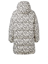 Gaou Long Down Coat Logo Print