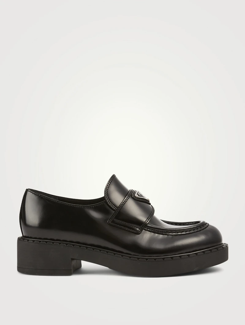 Chocolate Brushed Leather Loafers