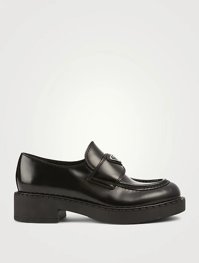 Chocolate Brushed Leather Loafers