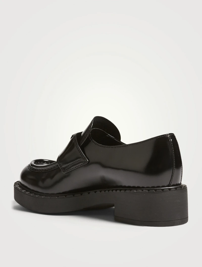 Chocolate Brushed Leather Loafers