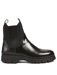 Leather And Neoprene Chelsea Boots