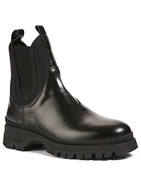 Leather And Neoprene Chelsea Boots