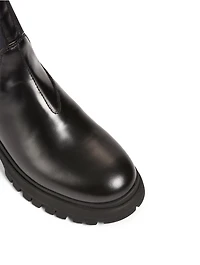 Leather And Neoprene Chelsea Boots