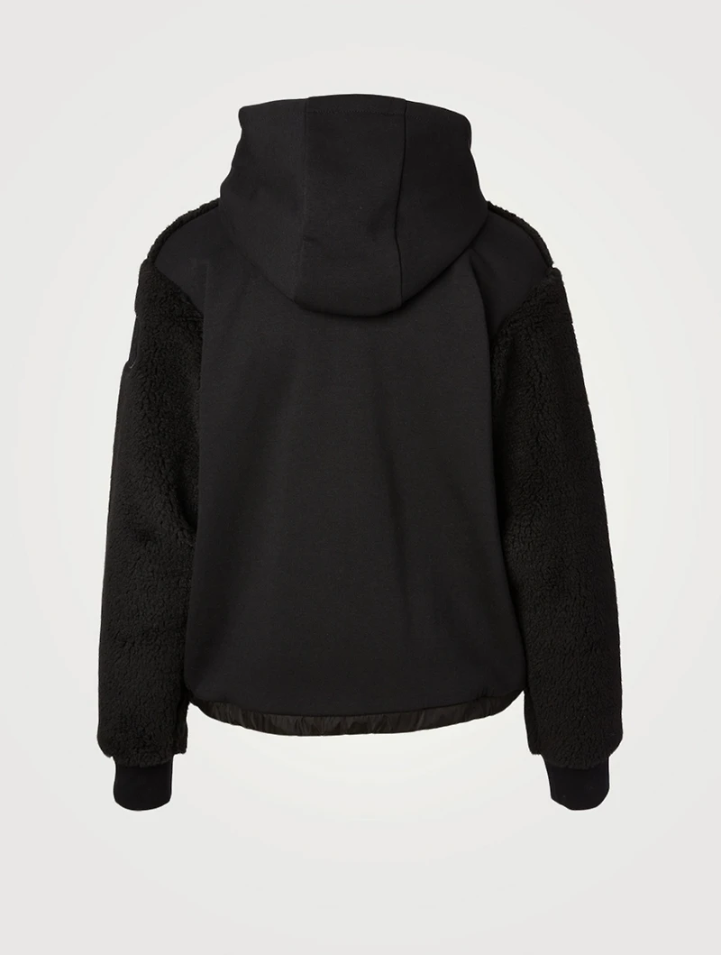 Fuzzy Zip Cardigan With Hood