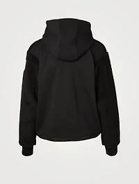 Fuzzy Zip Cardigan With Hood