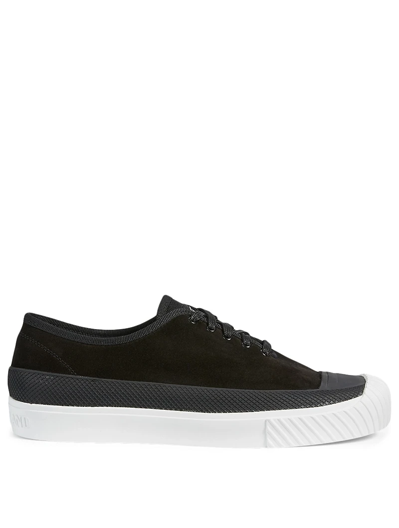 Suede Sneakers With Rubber Cap Toe