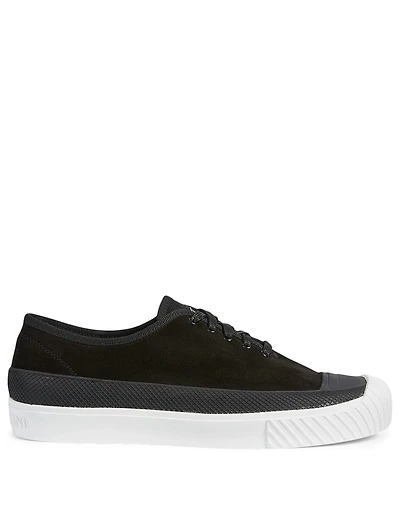 Suede Sneakers With Rubber Cap Toe