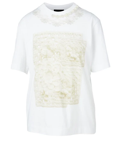 Cotton Printed T-Shirt With Beading